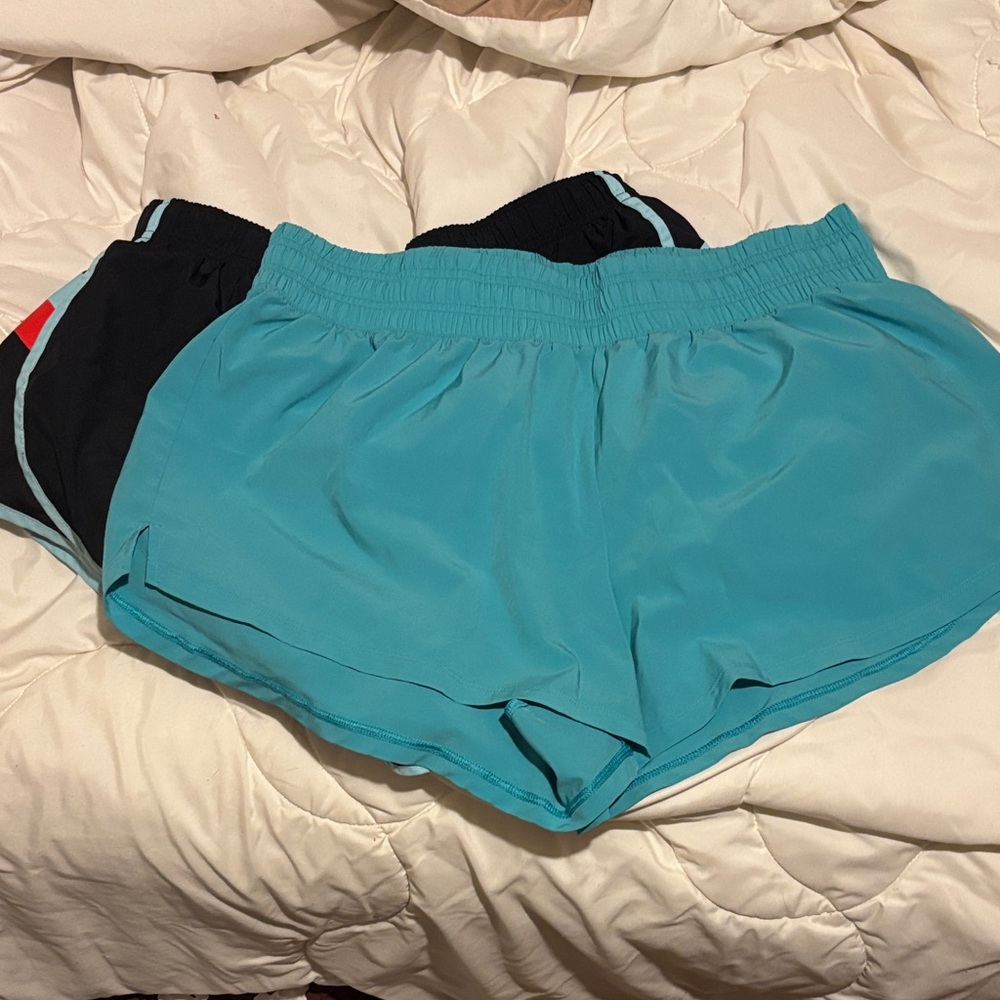 Women’s Elastic-Waist Teal Athletic Shorts